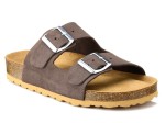 IZZI Alex BROWN NUBUCK Klapki ortopedyczne damskie skórzane profilowane