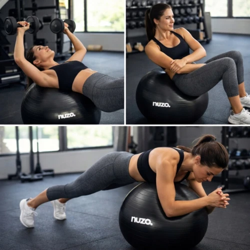 Piłka gimnastyczna do ćwiczeń siedzenia rehabilitacji 65cm fitness pompka