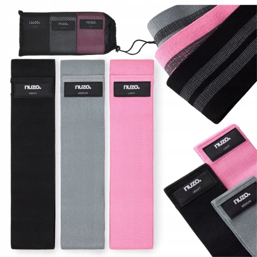 ZESTAW 3 GUM OPOROWYCH DO ĆWICZEŃ TAŚMY MATERIAŁOWE FITNESS MINI HIP BAND