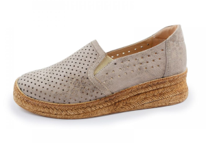 9907 Beż Wosk Pyton Kosela Medic półbuty damskie oddychające, profilaktyczne, zdrowotne ażurowe letnie
